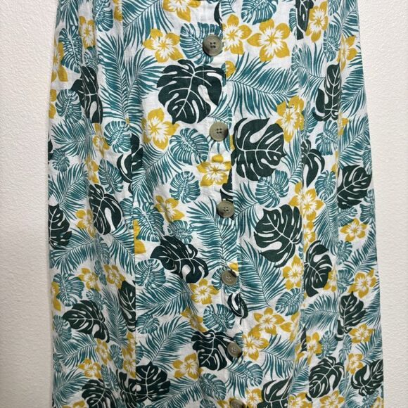 Ann Taylor Loft Beach Linen Blend Hawaiian Dress Sz 4 - Picture 2 of 7